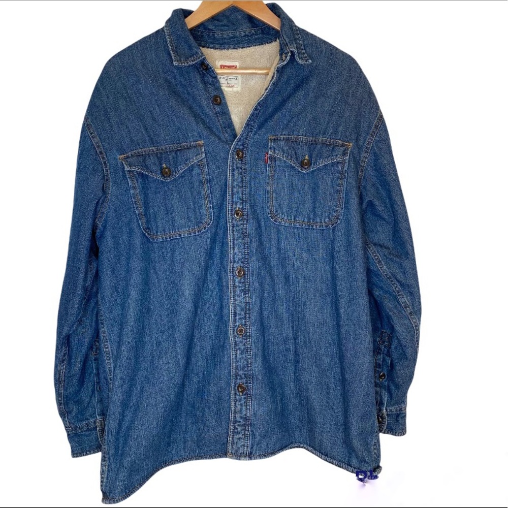 Levi’s Strauss Sherpa lined jacket shacket size large oversized